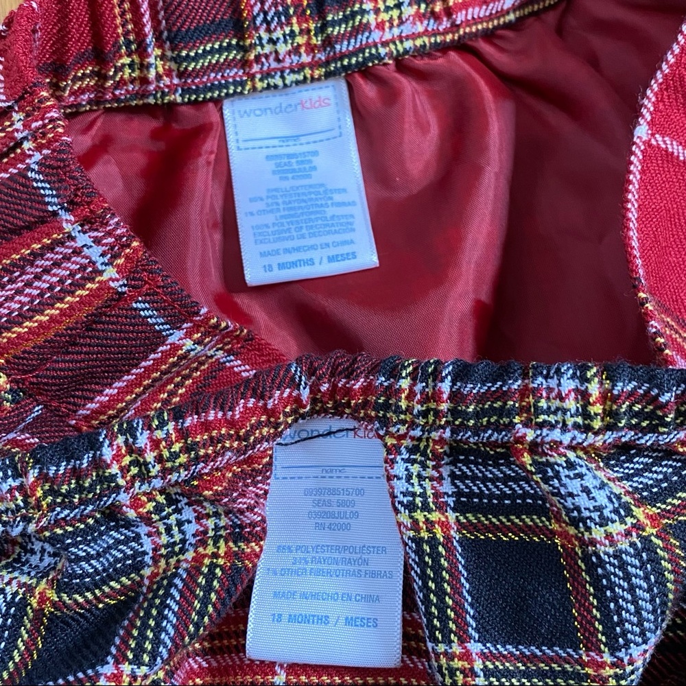 Wonder Kids plaid skirt diaper cover tights 18M - Picture 3 of 6